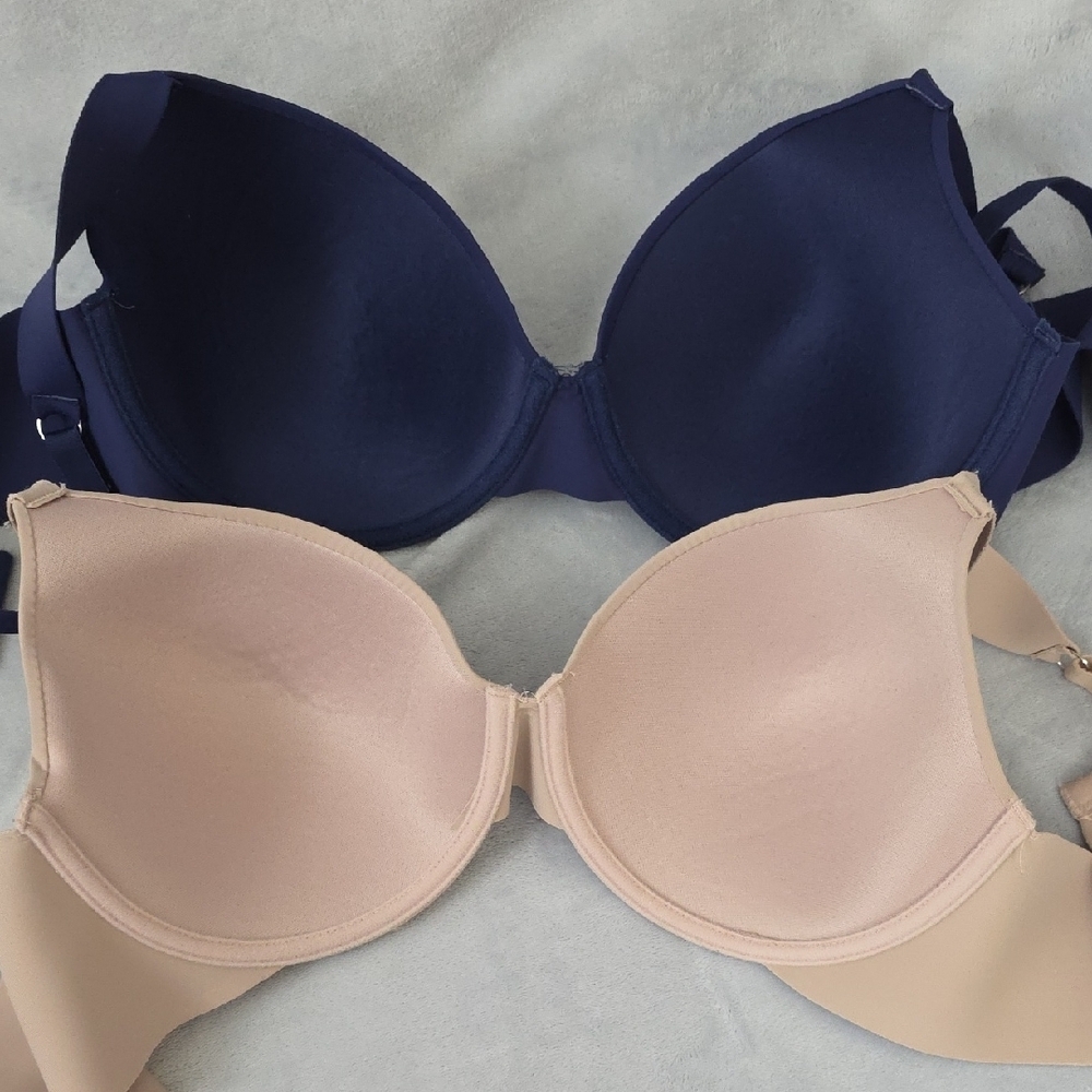 Izod Dual-Pack Smooth Underwire Bras in Navy and Nude - Picture 8 of 8